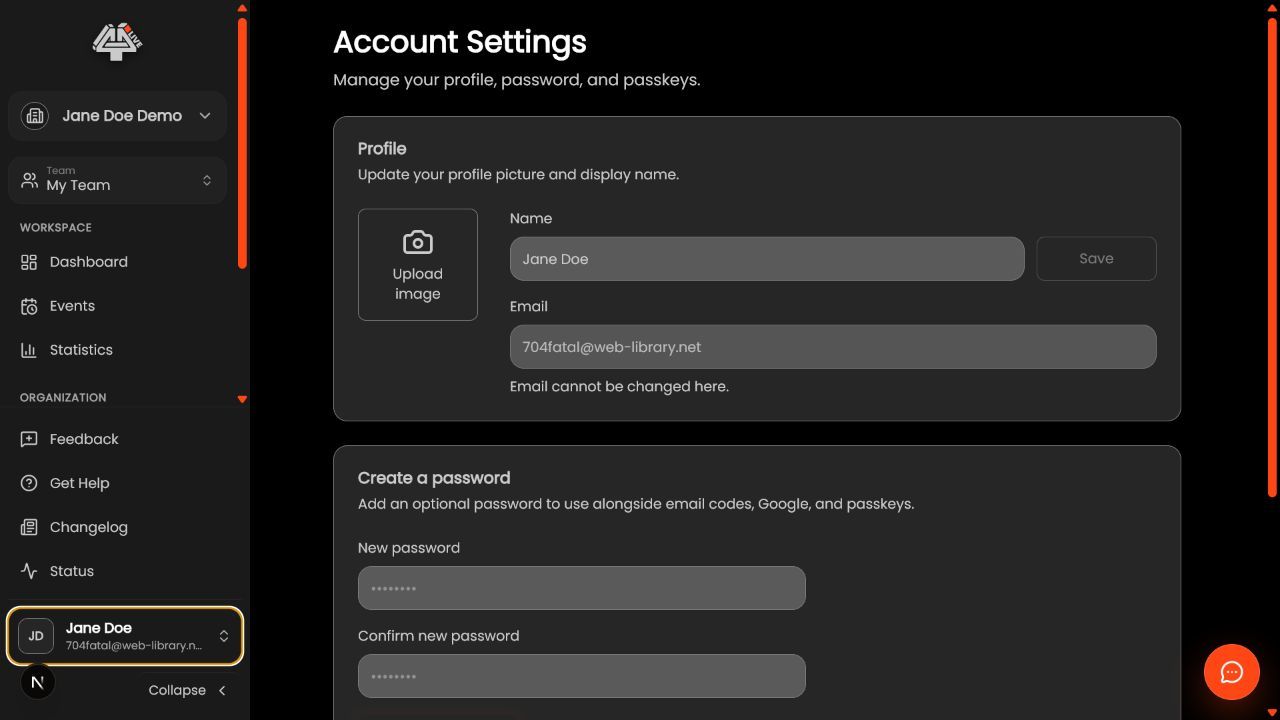 4All account settings for a regular user