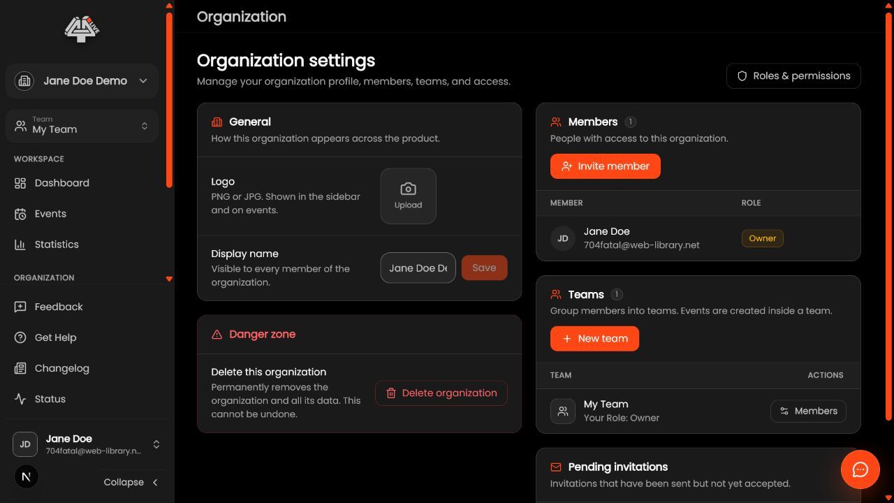 Organization settings in 4All
