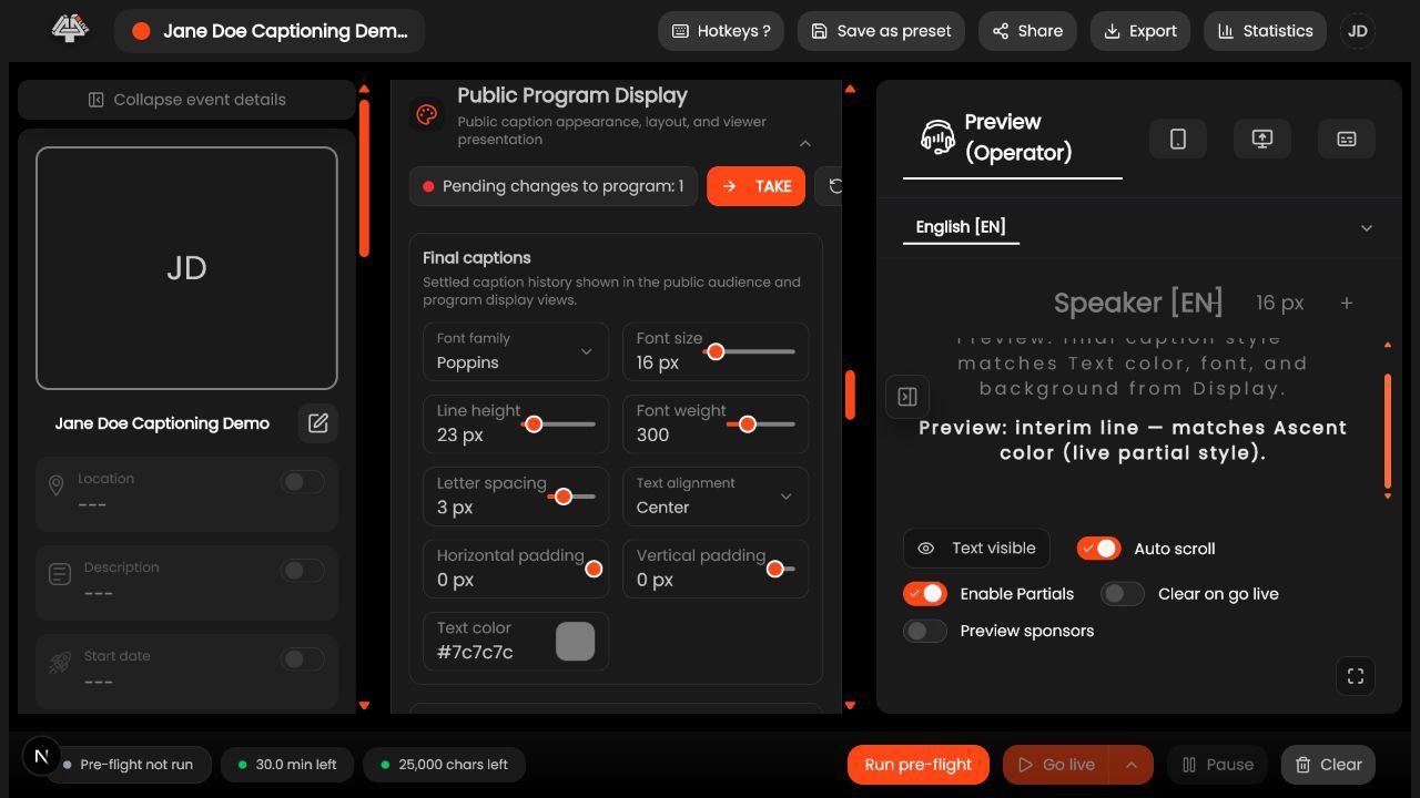Public Program Display controls in 4All