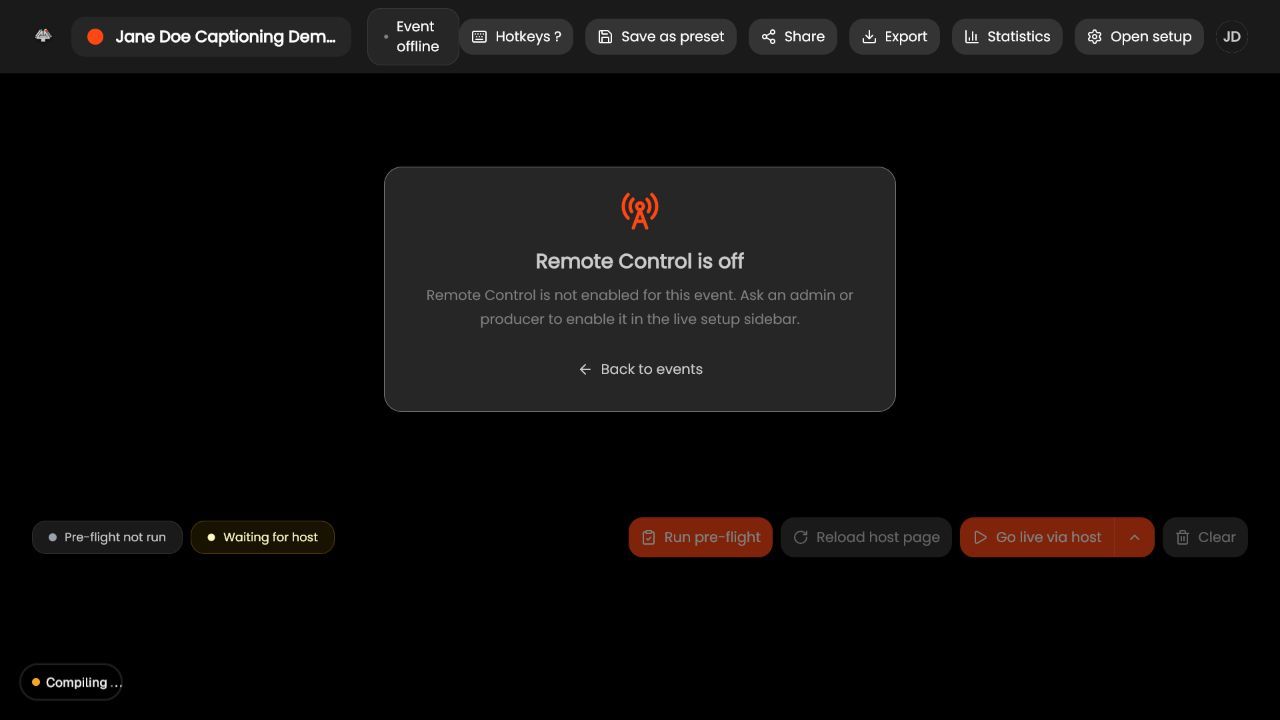 4All Remote Control workspace